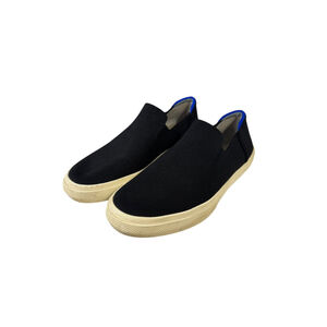 Unisex Rothy's Black The City Slip On Sneakers M8.5 W10 with Blue Trim